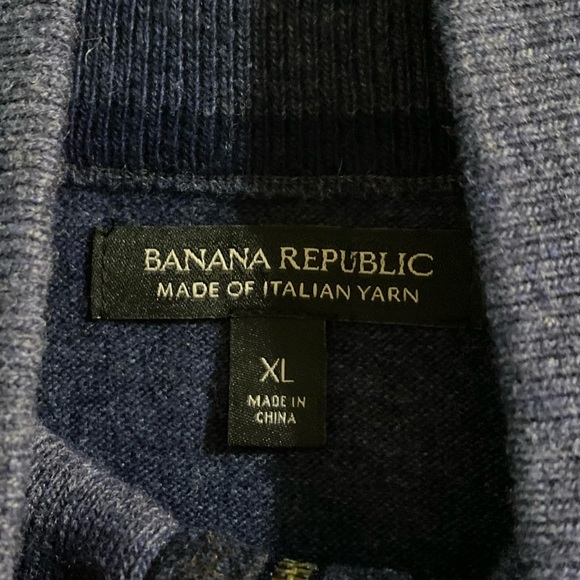 Banana Republic Men’s Blue Italian Wool Sweater Sz XL - Picture 2 of 15